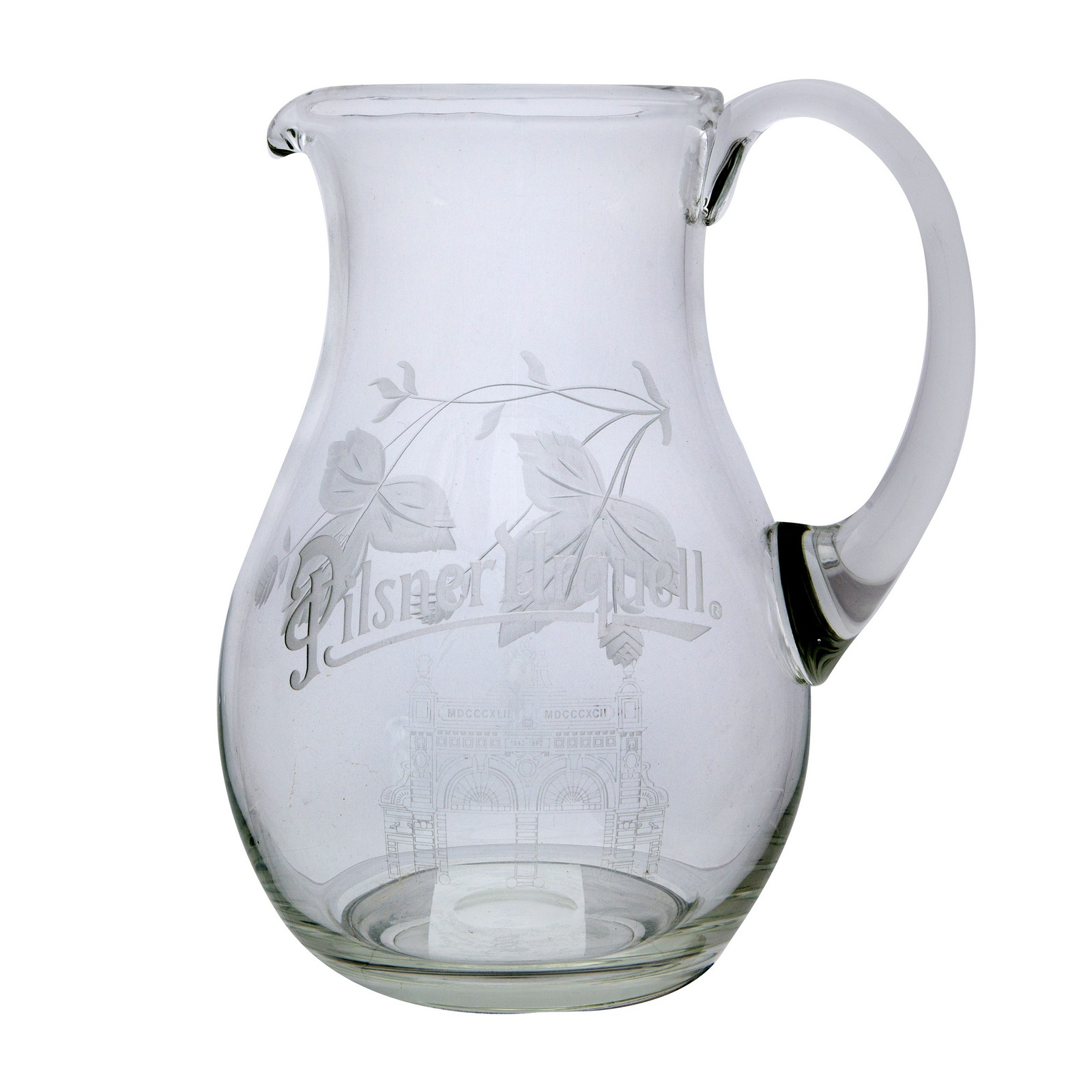 An engraved beer pitcher with hops - medium