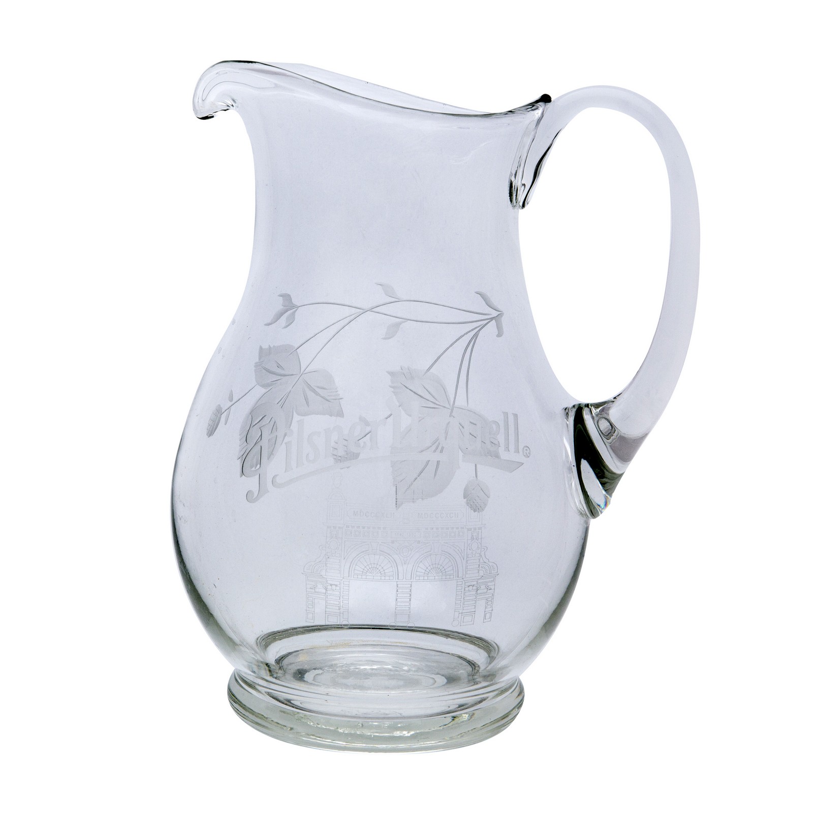 Engraved pitcher with hops - large