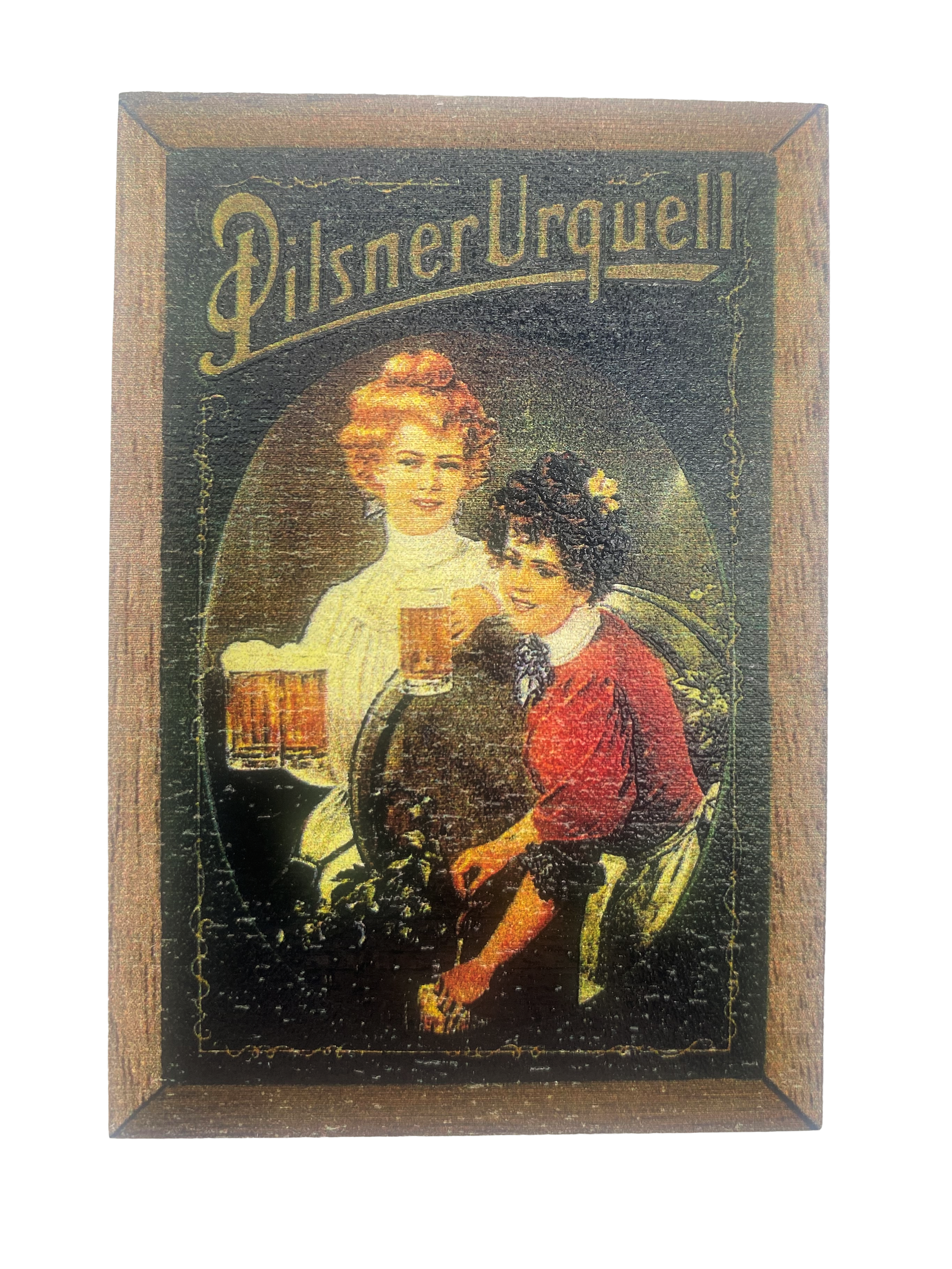 Magnet Pilsner Urquell  secesní  – dřevěný