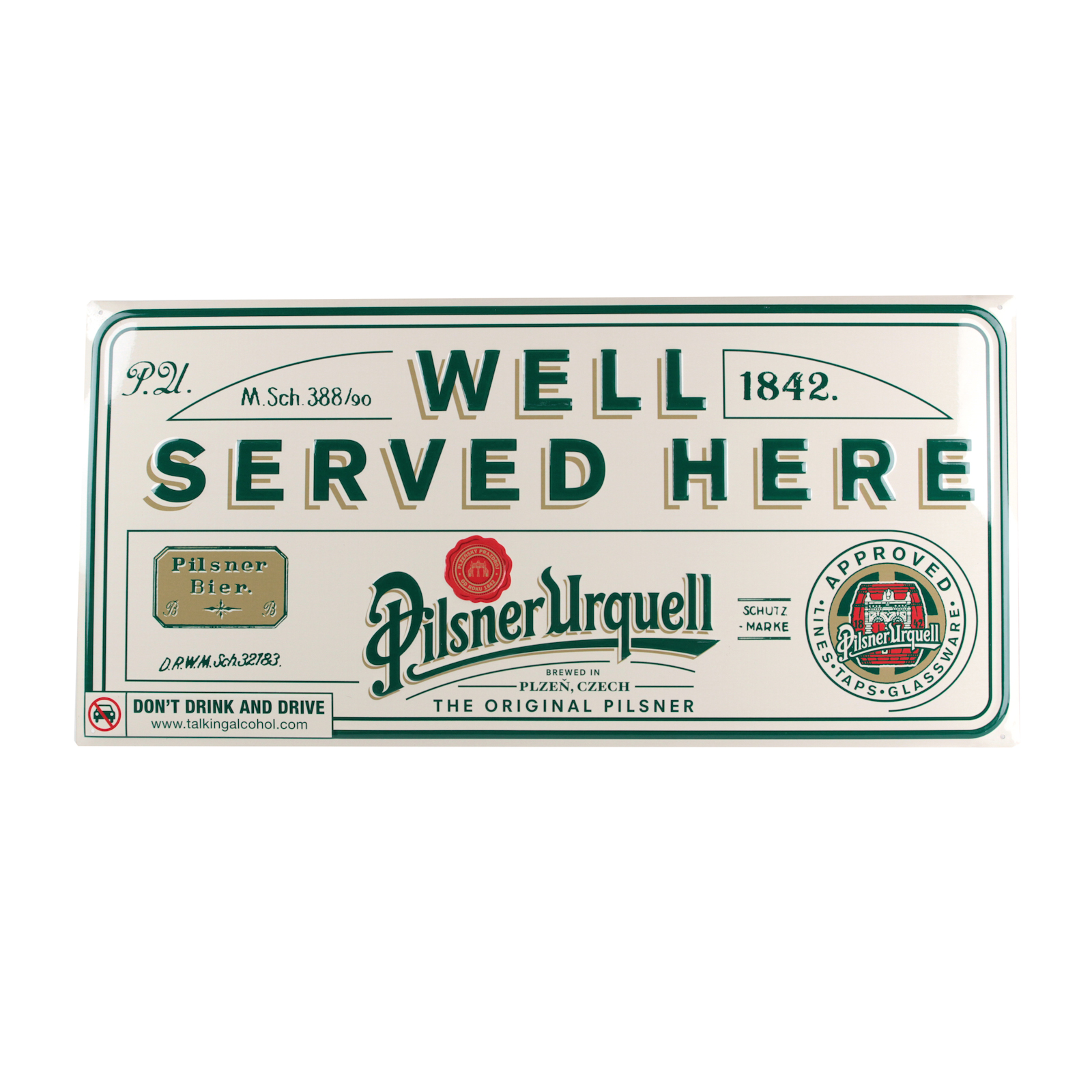 "Well served here" metal sign - 3D