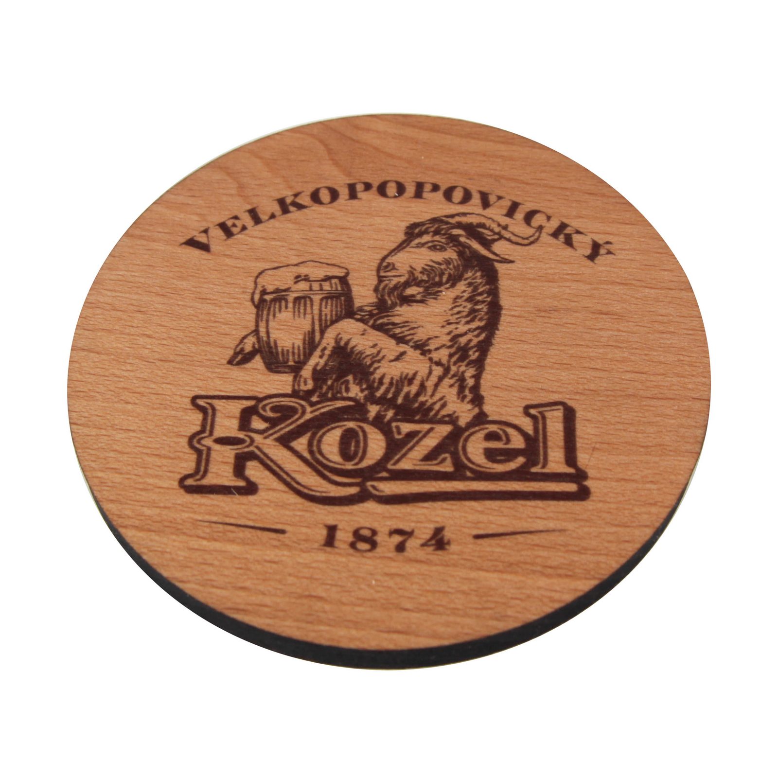 “Kozel” wooden beer mat
