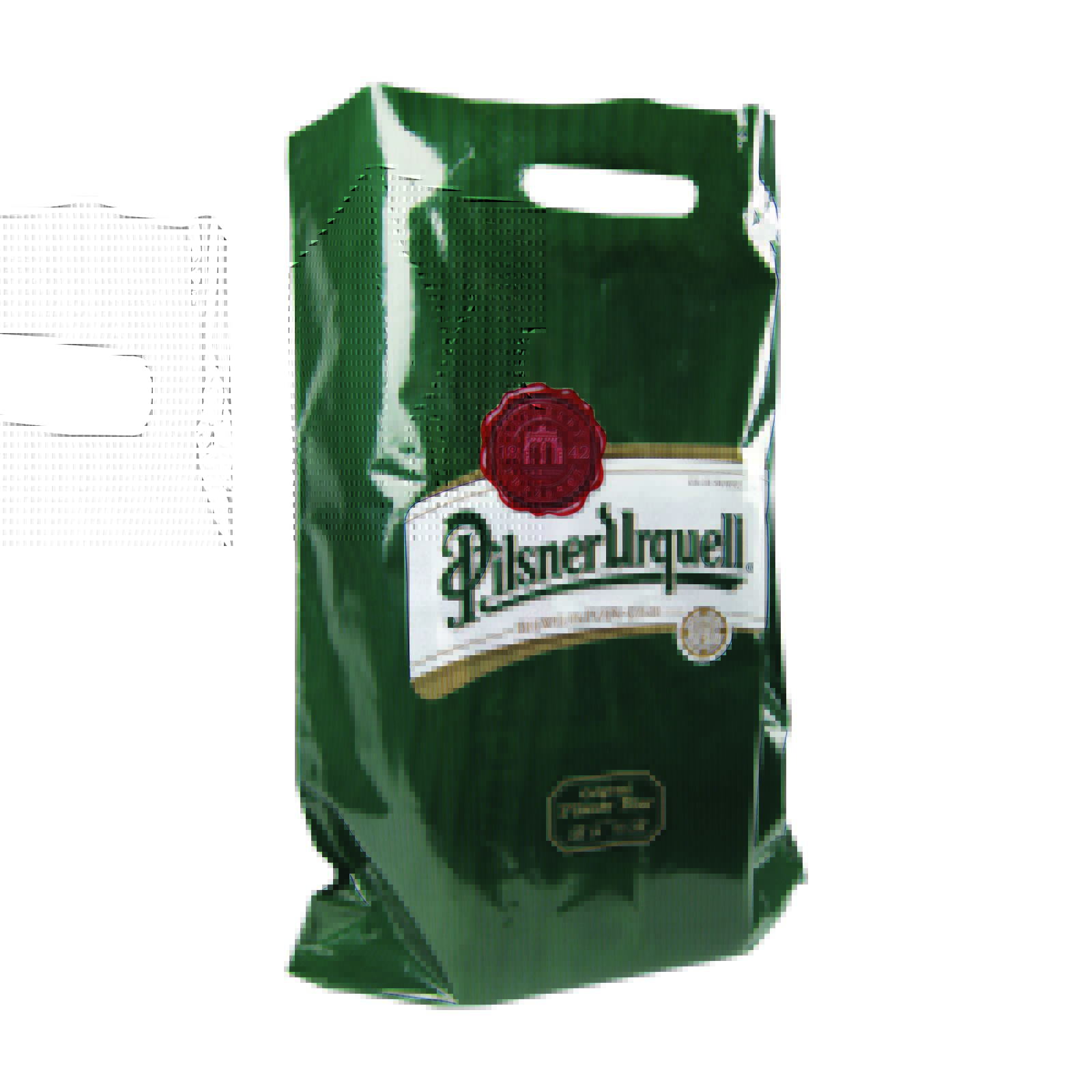Green Pilsner Urquell plastic bag