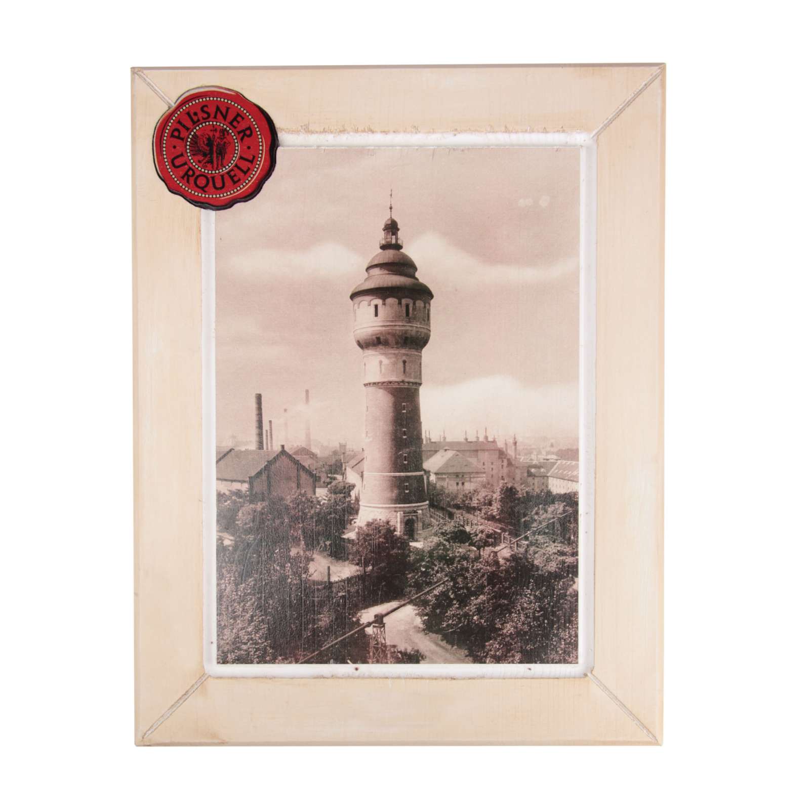Wooden picture with water-tower
