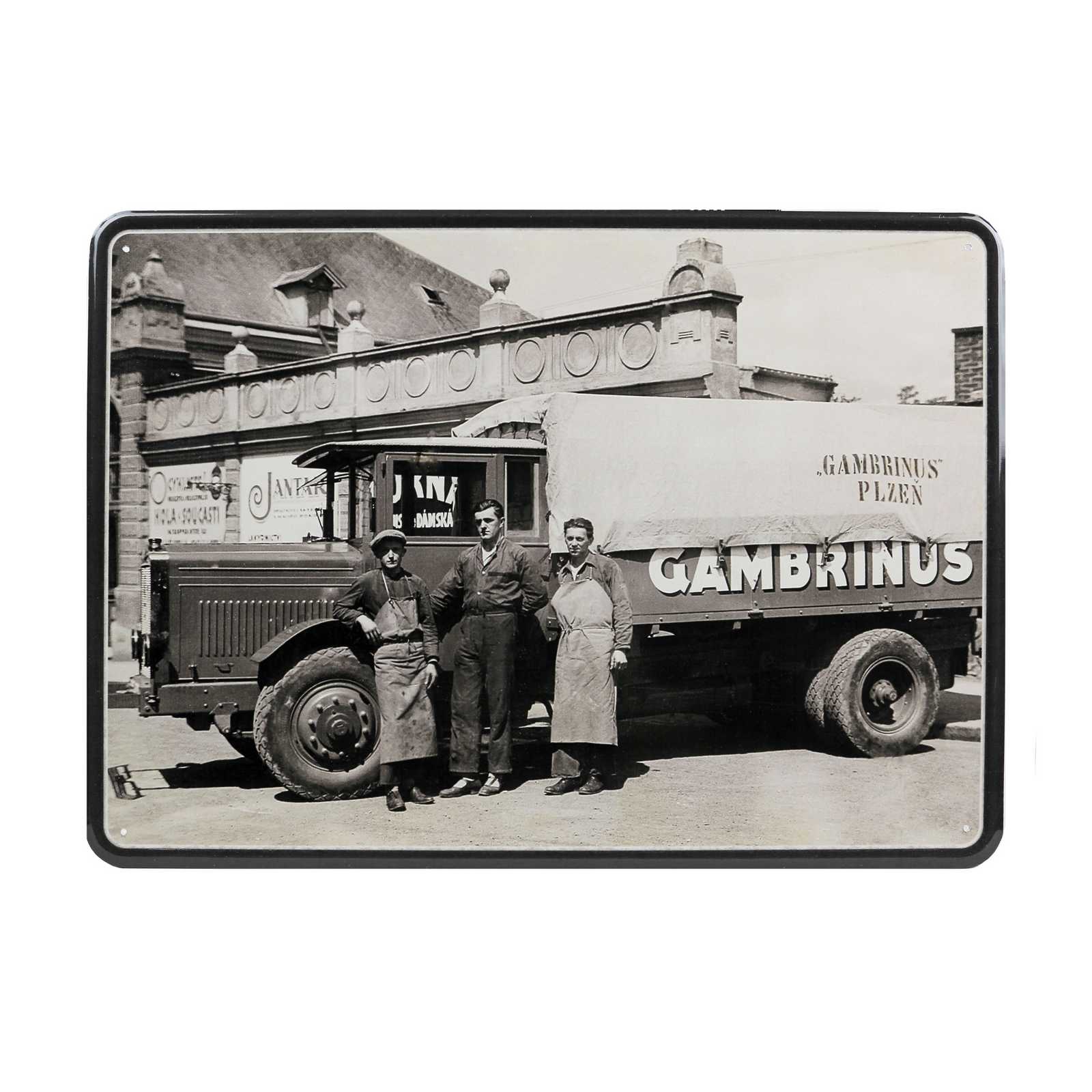 Tin Sign Gambrinus retro car