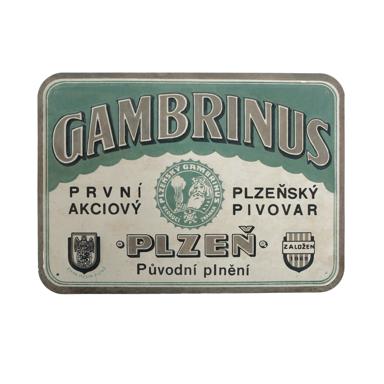 Metal Plate - the Gambrinus Brewery