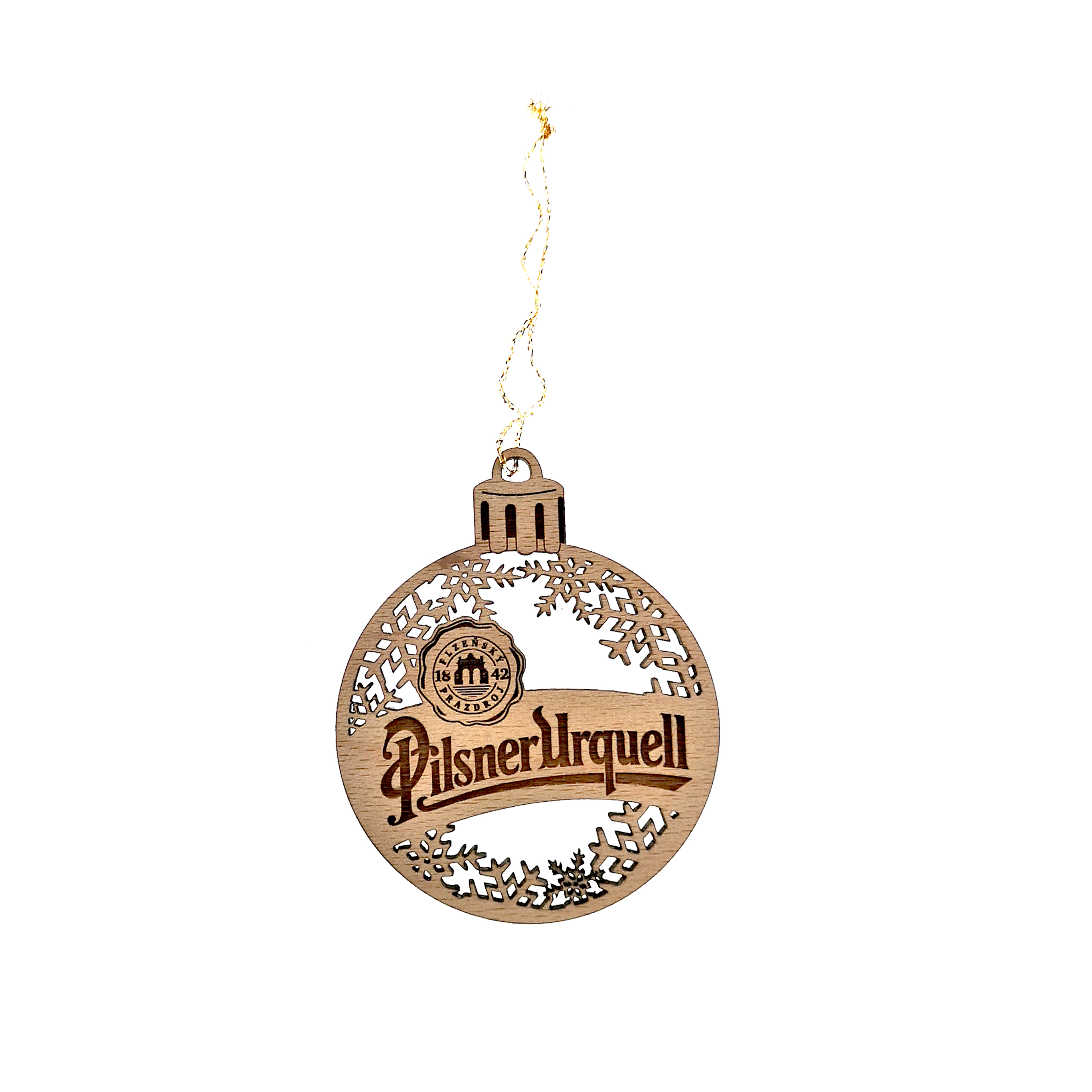 Wooden Christmas round ornament