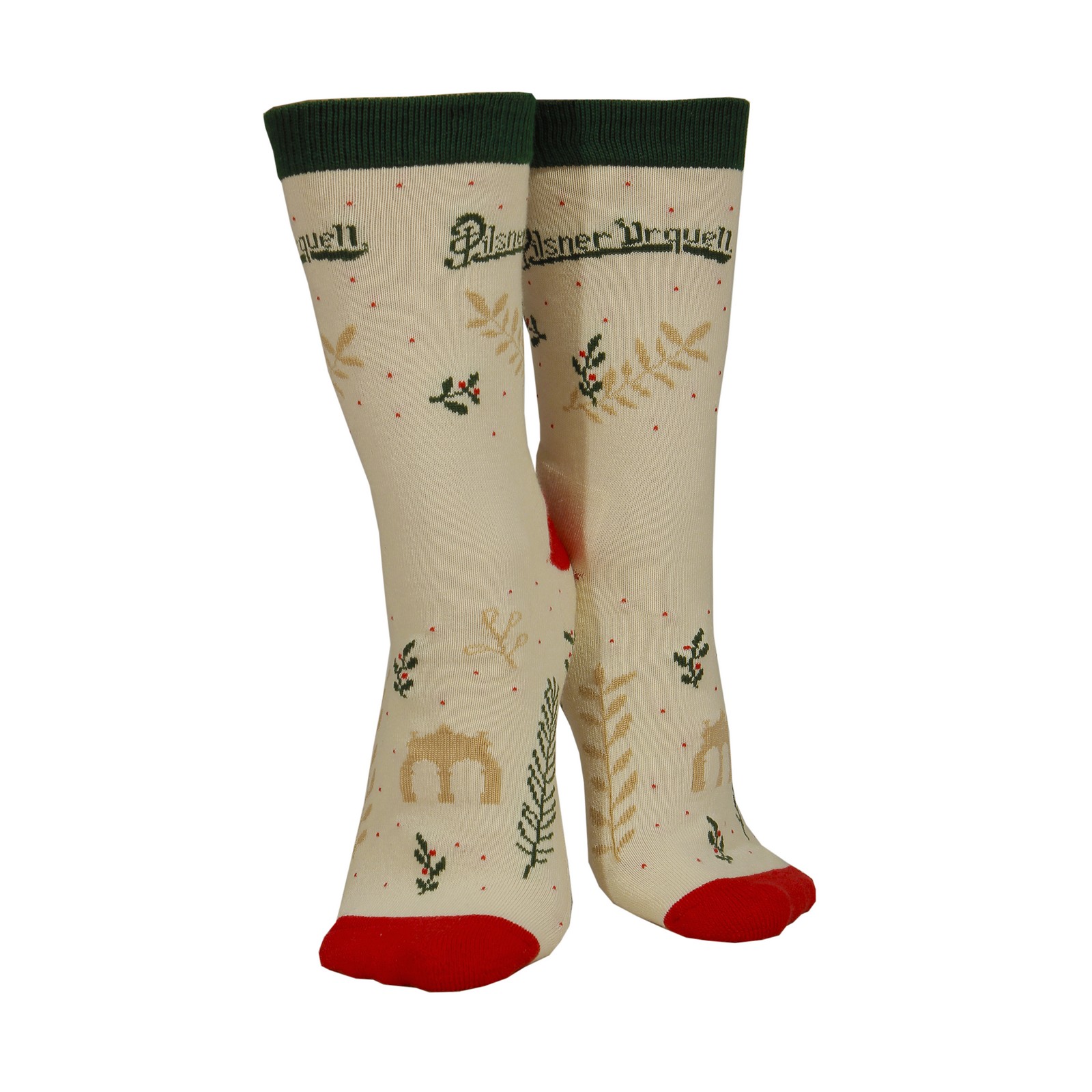 Vánoční ponožky Pilsner Urquell - béžové