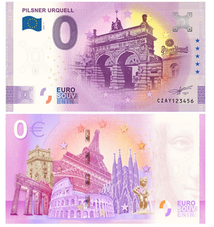 Bankovka Euro Souvenir Pilsner Urquell