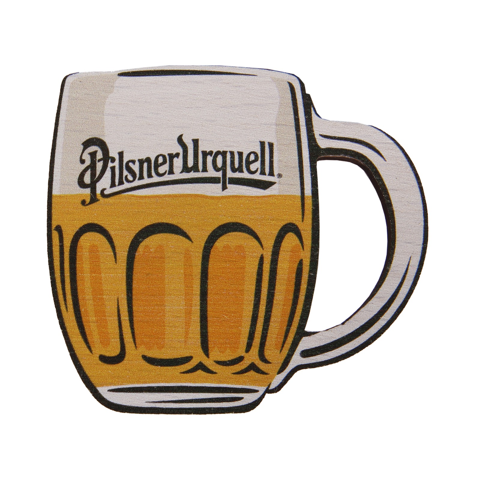 Otvírák Pilsner Urquell - dřevěný krýgl