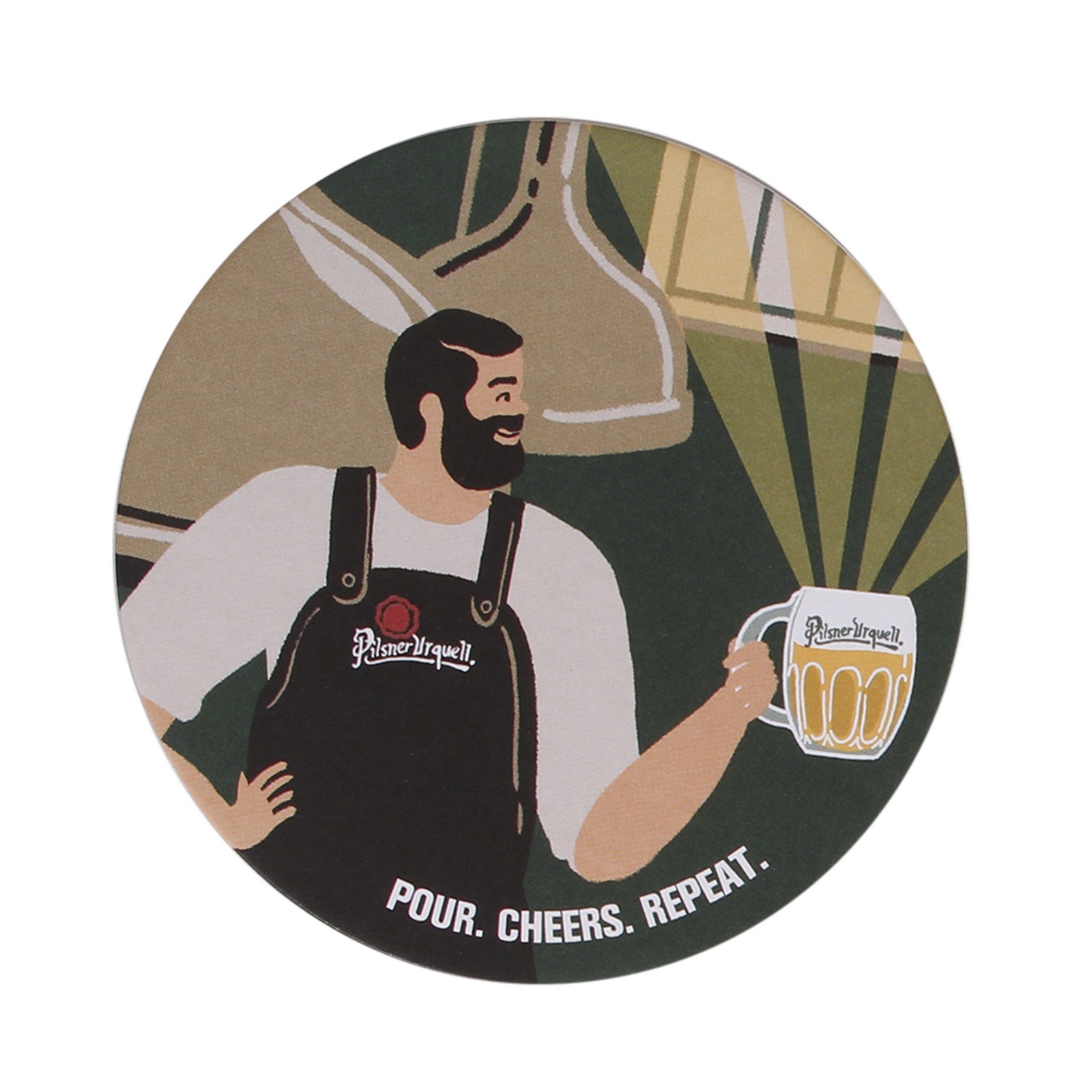 Paper coaster/postcard Pilsner Urquell Pour, cheers, repeat