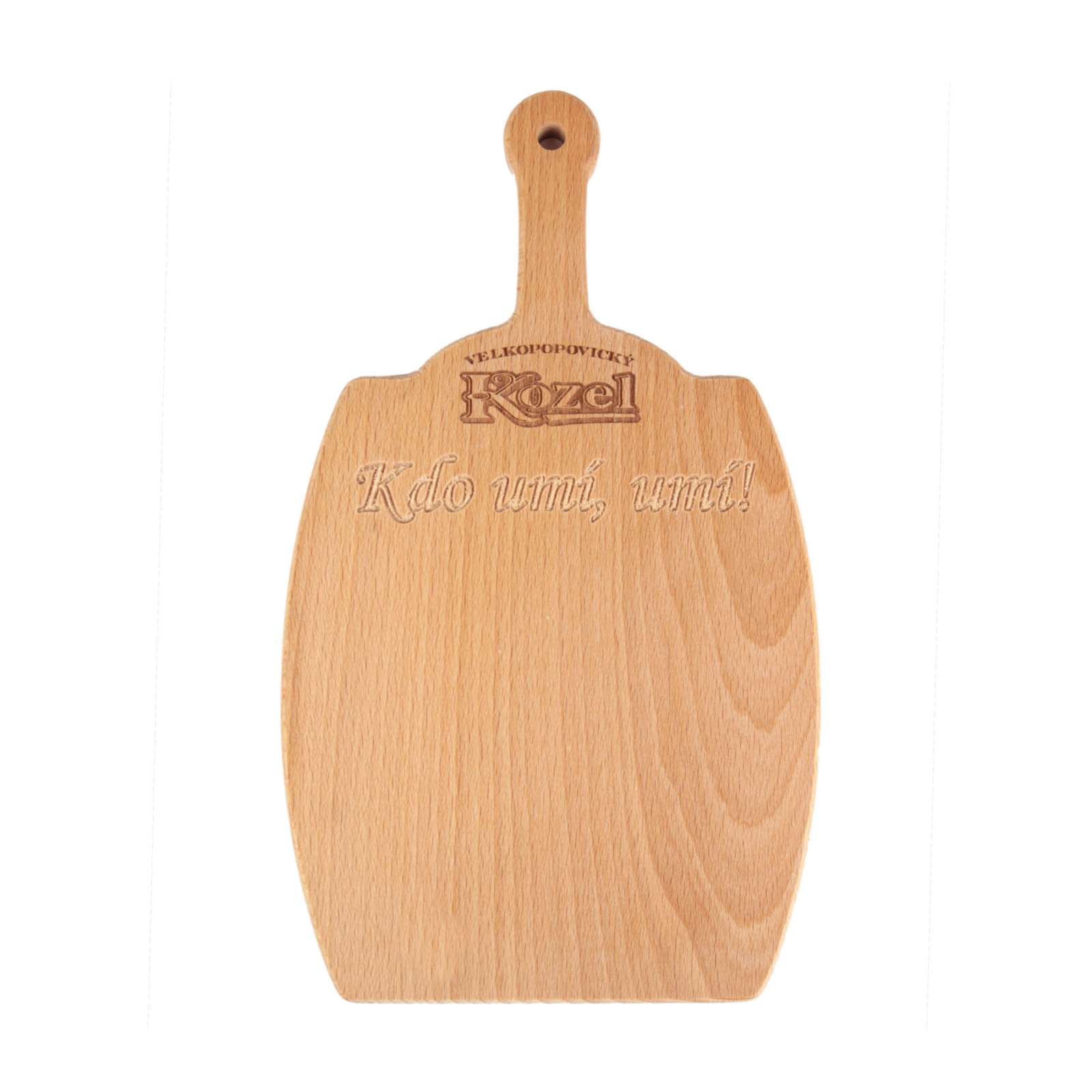 Kozel wooden board - small keg with inscription