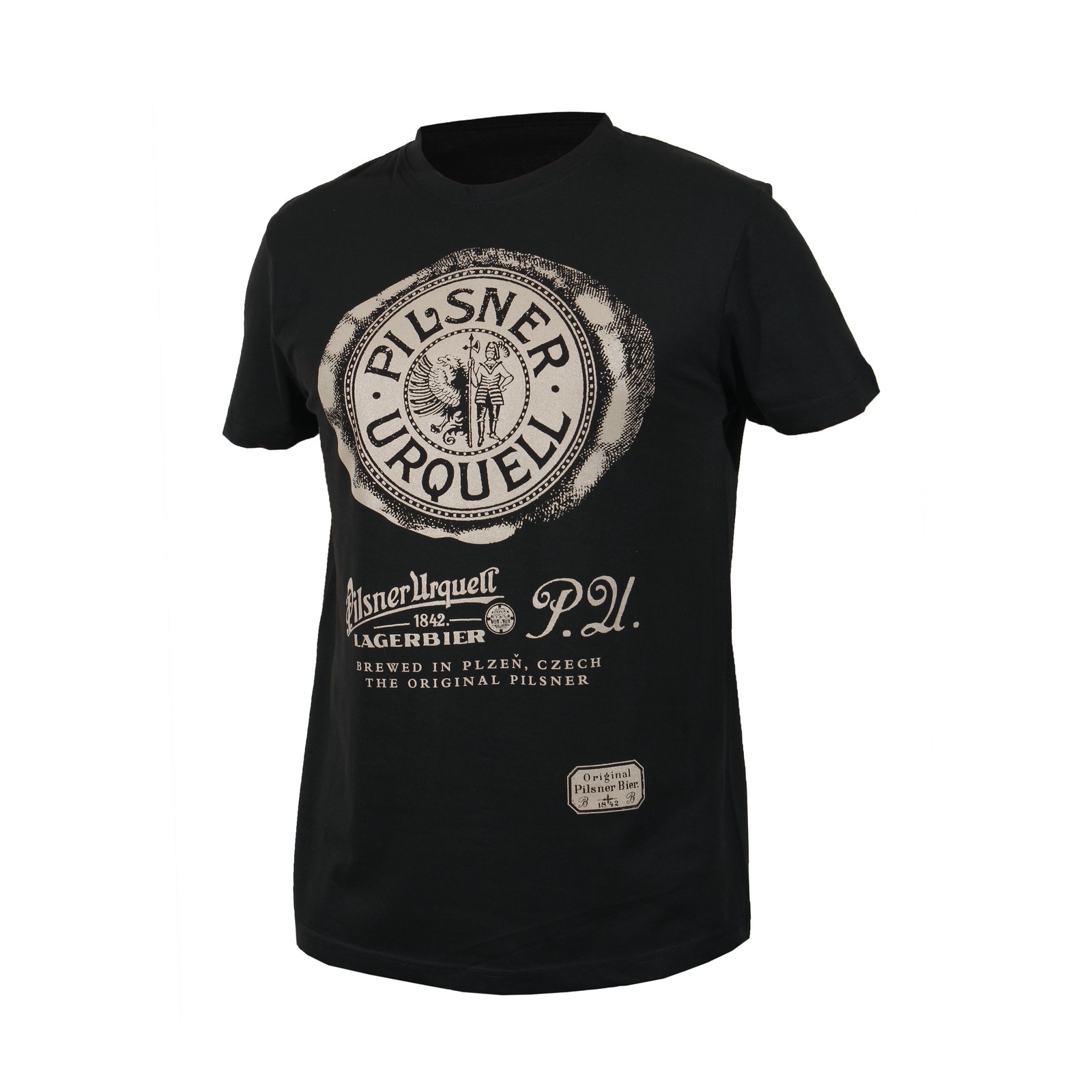 Pilsner Urquell retro T-shirt Black with embroidery